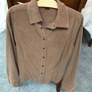 Valerie Stevens Soft Corduroy Long Sleeve Shirt